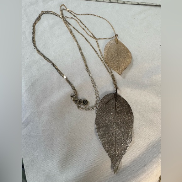 Vintage double strand C1946 dipped leaf necklace - Picture 5 of 7